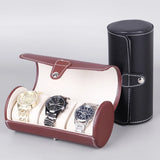 3 Slots Watch Roll Travel Case Leather Display Watch Storage Box