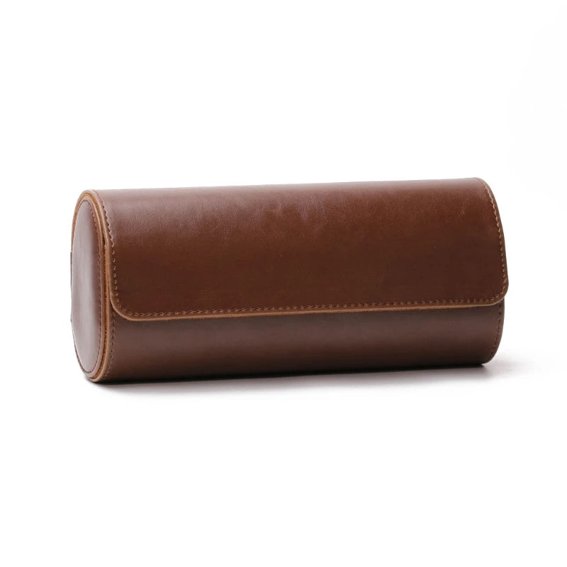 3 Slots Watch Roll Leather Travel Case Display Storage Box