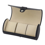 3 Slots Watch Roll Travel Case Leather Display Watch Storage Box