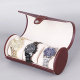 3 Slots Watch Roll Travel Case Leather Display Watch Storage Box