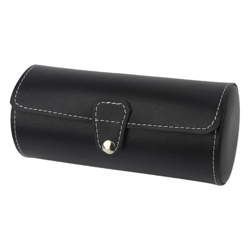 3 Slots Watch Roll Travel Case Portable Leather Watch Storage Box