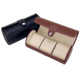 3 Slots Watch Roll Travel Case Portable Leather Watch Storage Box