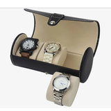 3 Slots Watch Roll Travel Case Leather Watch Storage Box
