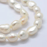 3 Strands Natural Freshwater Pearl Beads 8~9mm for Jewelry Making