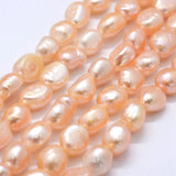 3 Strands Natural Freshwater Pearl Beads 8~9mm for Jewelry Making