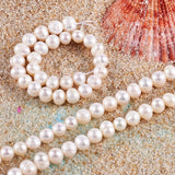 3 Strands Freshwater Pearl Beads Rice Shape Creamy