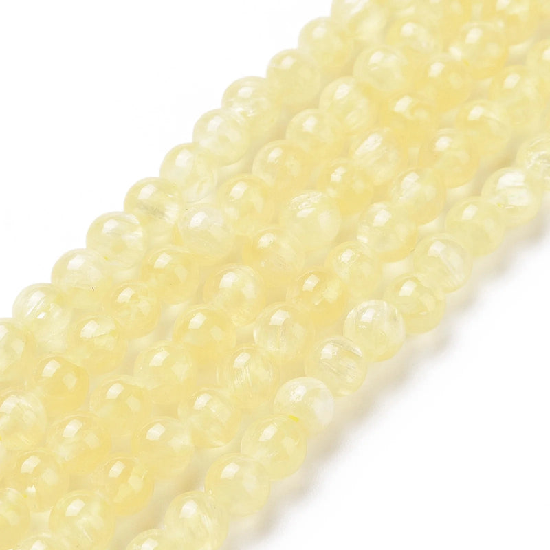 Natural Stone Yellow Selenite Round Beads 4/6/8/10/12mm