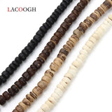 3 Strands 5mm Natural Wooden Beads Coconut Shell Spacer Beads DIY Jewelry Making