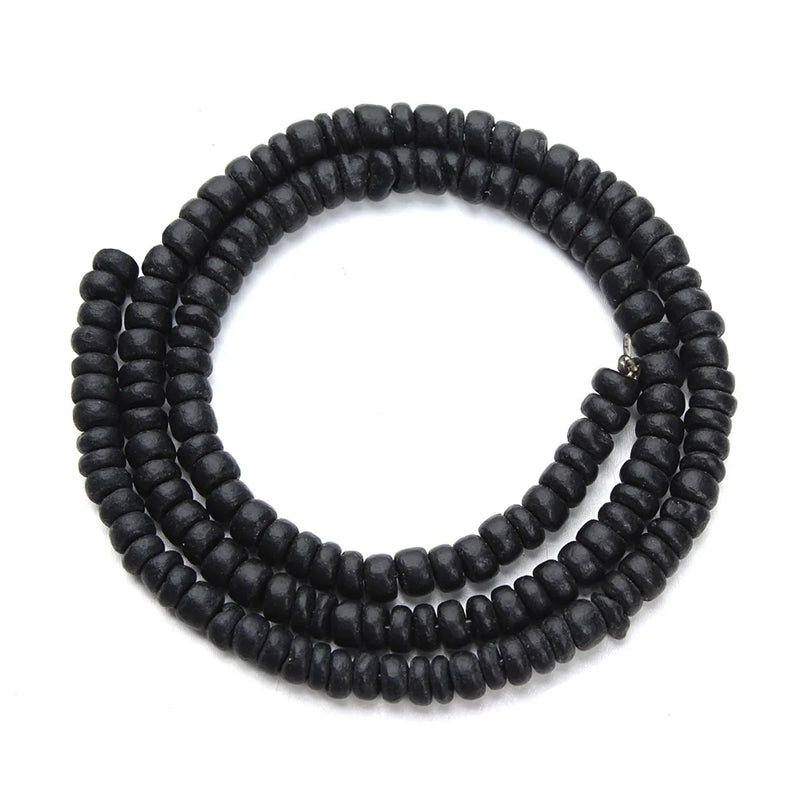 3 Strands 5mm Natural Wooden Beads Coconut Shell Spacer Beads DIY Jewelry Making