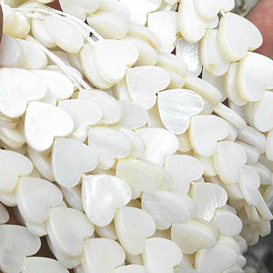 3 Strings Mother of Pearl Shell Bead DIY Accessories 8mm 10mm 12mm 15mm Heart