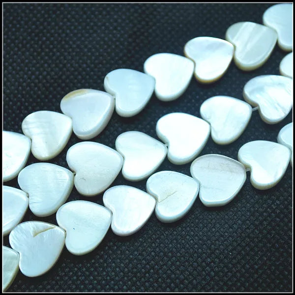 3 Strings Mother of Pearl Shell Bead DIY Accessories 8mm 10mm 12mm 15mm Heart