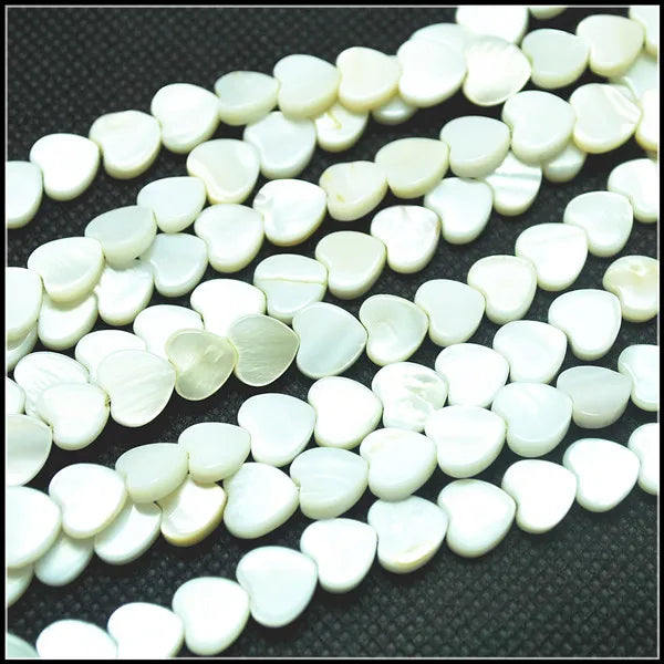 3 Strings Mother of Pearl Shell Bead DIY Accessories 8mm 10mm 12mm 15mm Heart