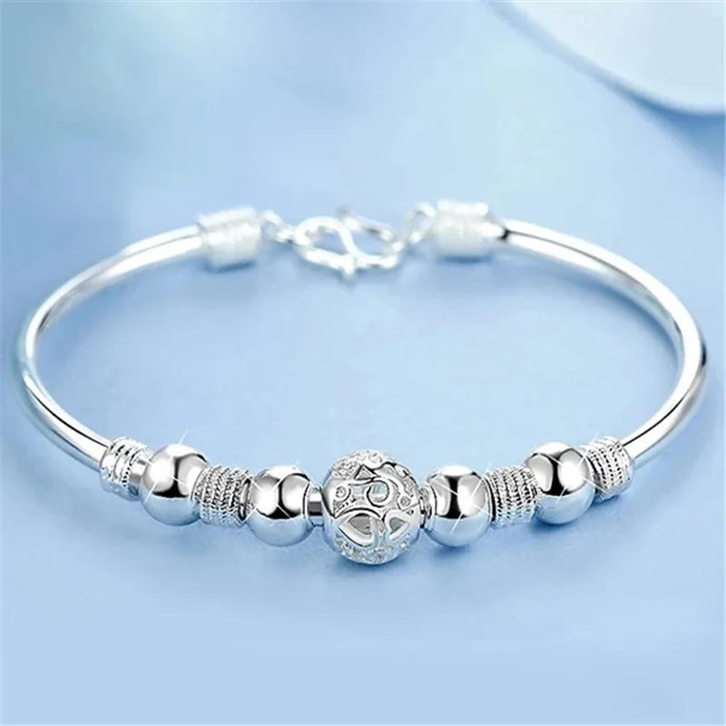 925 Silver Lucky Beads Charm Bracelet for Women