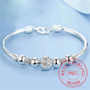 925 Sterling Silver Lucky Beads Charm Bracelets for Women