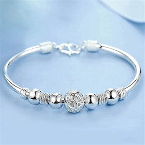 925 Sterling Silver Lucky Beads Charm Bracelets for Women