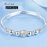 Lucky Beads Charm Cuff Bracelets&Bangle For Women Adjustable Chain