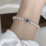 Sparkling Adjustable Bracelet with Pearl for Women