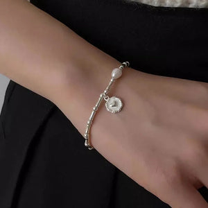 Sparkling Adjustable Bracelet with Pearl for Women