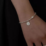 Sparkling Adjustable Bracelet with Pearl for Women