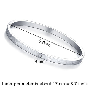 3 Style Stainless Steel Roman Numerals Bracelets Bangles for Women Men Lover