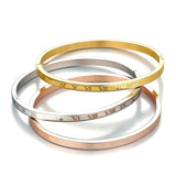 3 Style Stainless Steel Roman Numerals Bracelets Bangles for Women Men Lover