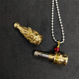 Brass Pipes Necklace Mini Pipe Pendant For Smoker