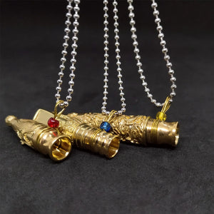 Brass Pipes Necklace Mini Pipe Pendant For Smoker