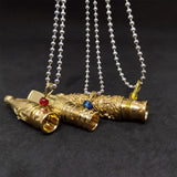 Brass Pipes Necklace Mini Pipe Pendant For Smoker