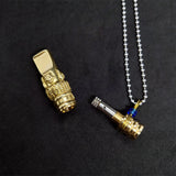 Brass Pipes Necklace Mini Pipe Pendant For Smoker