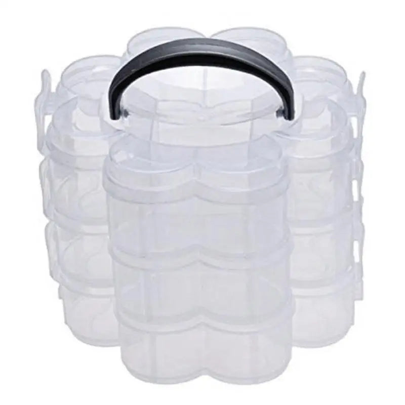 3-Tier Clear Plastic Stackable Organiser Storage Box