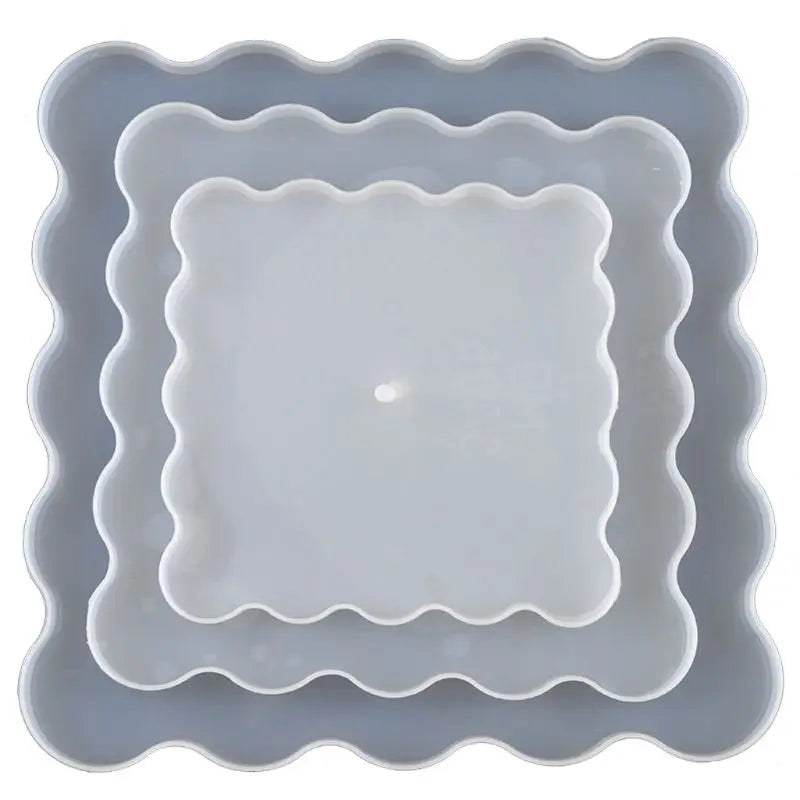 3 Tier Square Cake Fruit Food Plate Stand Resin Mold