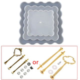 3 Tier Square Cake Stand Resin Mold Irregular Fruit Disc Plate Mould