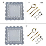 3 Tier Square Cake Stand Resin Mold Irregular Fruit Disc Plate Mould
