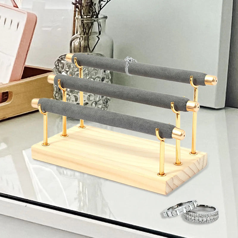 3 Tiers Bar Jewelry Display Stand Organizer Dresser Countertop Storage