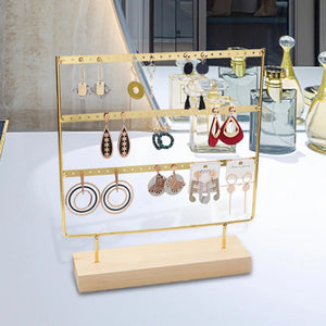 3-Tier Earring Stand Organizer Large Storage Metal Tabletop Jewelry Display