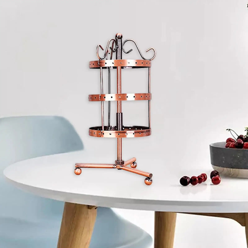 Rotating Earring Holder Spinning Necklace Rack Jewelry Organizer