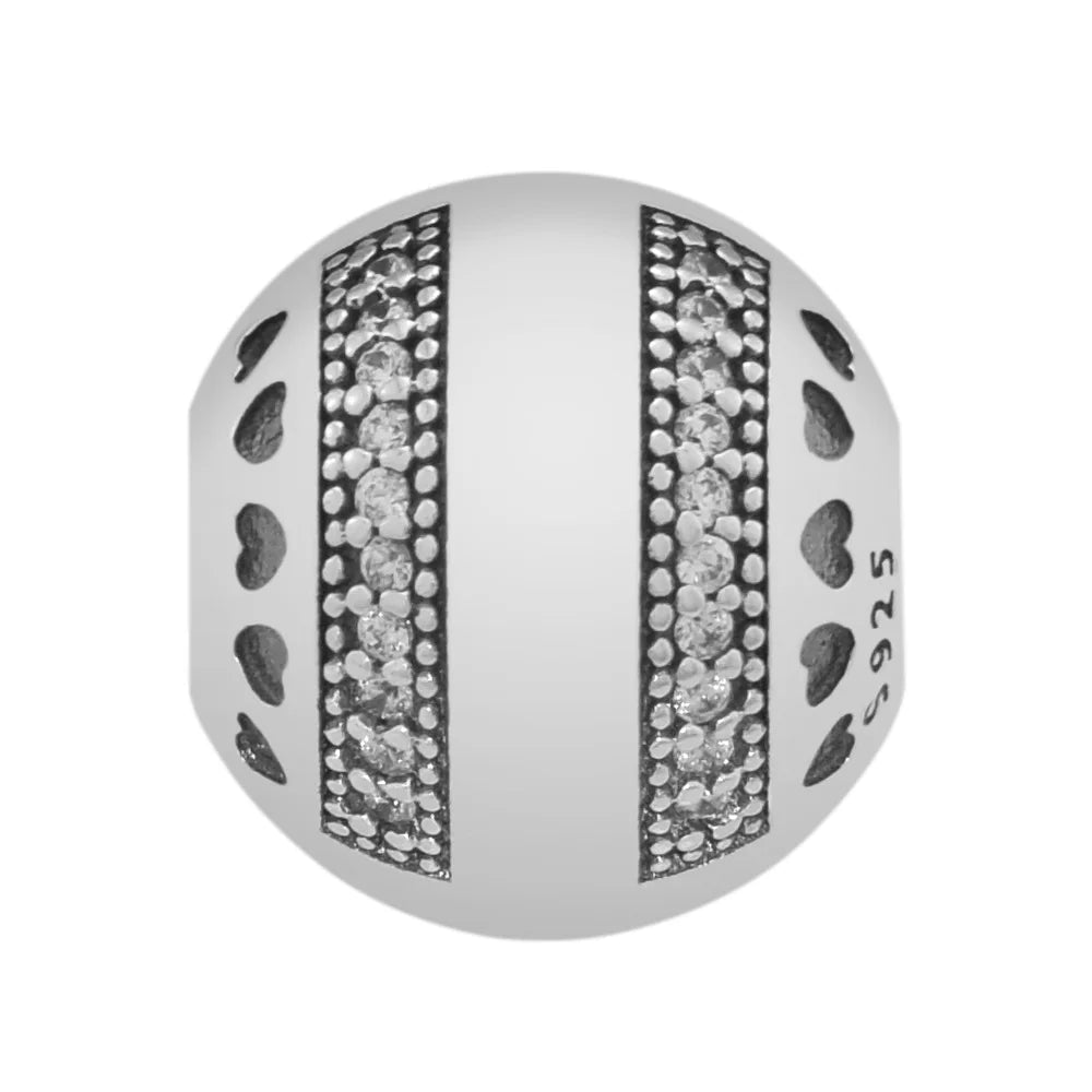 925 Sterling Silver Round Ball Clip Beads for Charms Bracelets