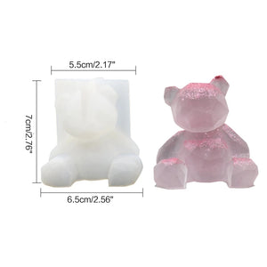 Little Bear Ornament Plaster Silicone Mold Epoxy Resin Casting DIY Crafts