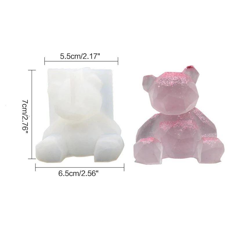 Little Bear Ornament Plaster Silicone Mold Epoxy Resin Casting DIY Crafts