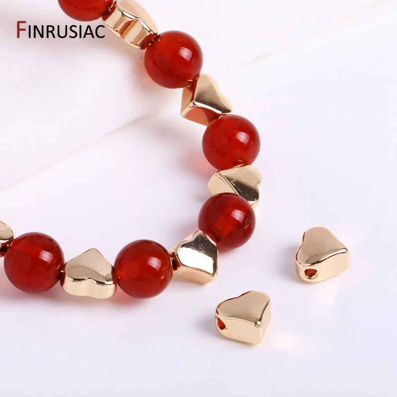 Spacer Heart Oval Striped Cut Flower Beads for DIY Jewelry Making