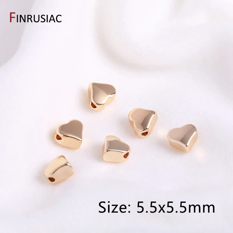 Spacer Heart Oval Striped Cut Flower Beads for DIY Jewelry Making
