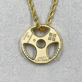 Stainless Steel Fitness Necklace Weight Plate Pendant Barbell Dumbbell