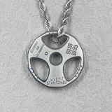 Stainless Steel Fitness Necklace Weight Plate Pendant Barbell Dumbbell