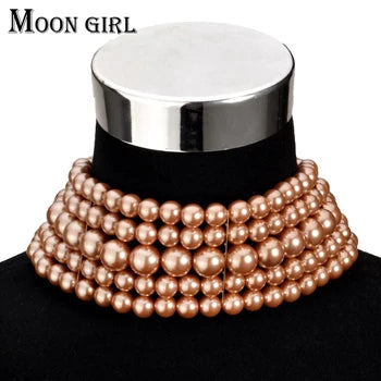 Pearl Choker Necklace Autumn Jewelry Display Statement Choker Necklace for Women