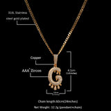 3-Color Drip Bubble Initial Necklace Ice Out Hip Hop Jewelry