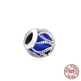 3 Colors Sterling Silver Glazed Beads Hollow Glazed Large Hole Beads