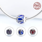 3 Colors Sterling Silver Glazed Beads Hollow Glazed Large Hole Beads