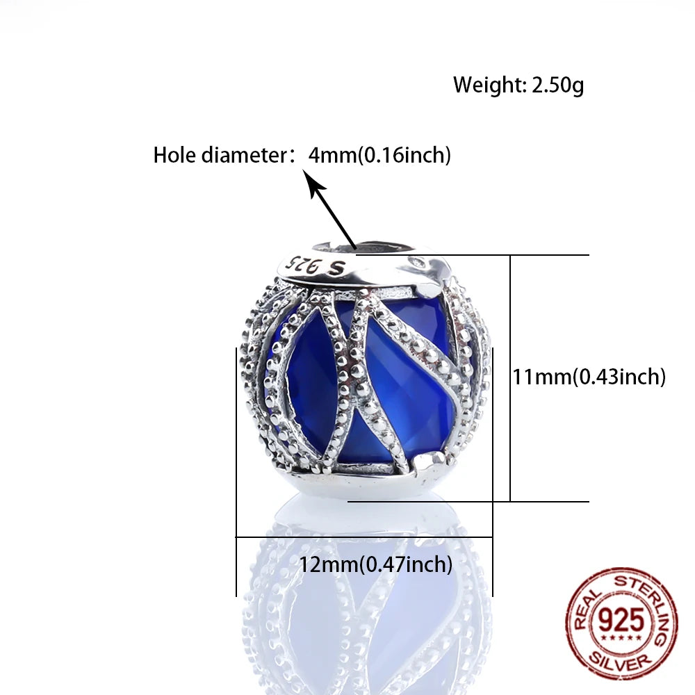 3 Colors Sterling Silver Glazed Beads Hollow Glazed Large Hole Beads