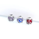 3 Colors Sterling Silver Glazed Beads Hollow Glazed Large Hole Beads