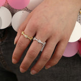 CZ Eternity Band Ring Size 6 7 8 Minimal Midi Knuckle Christmas